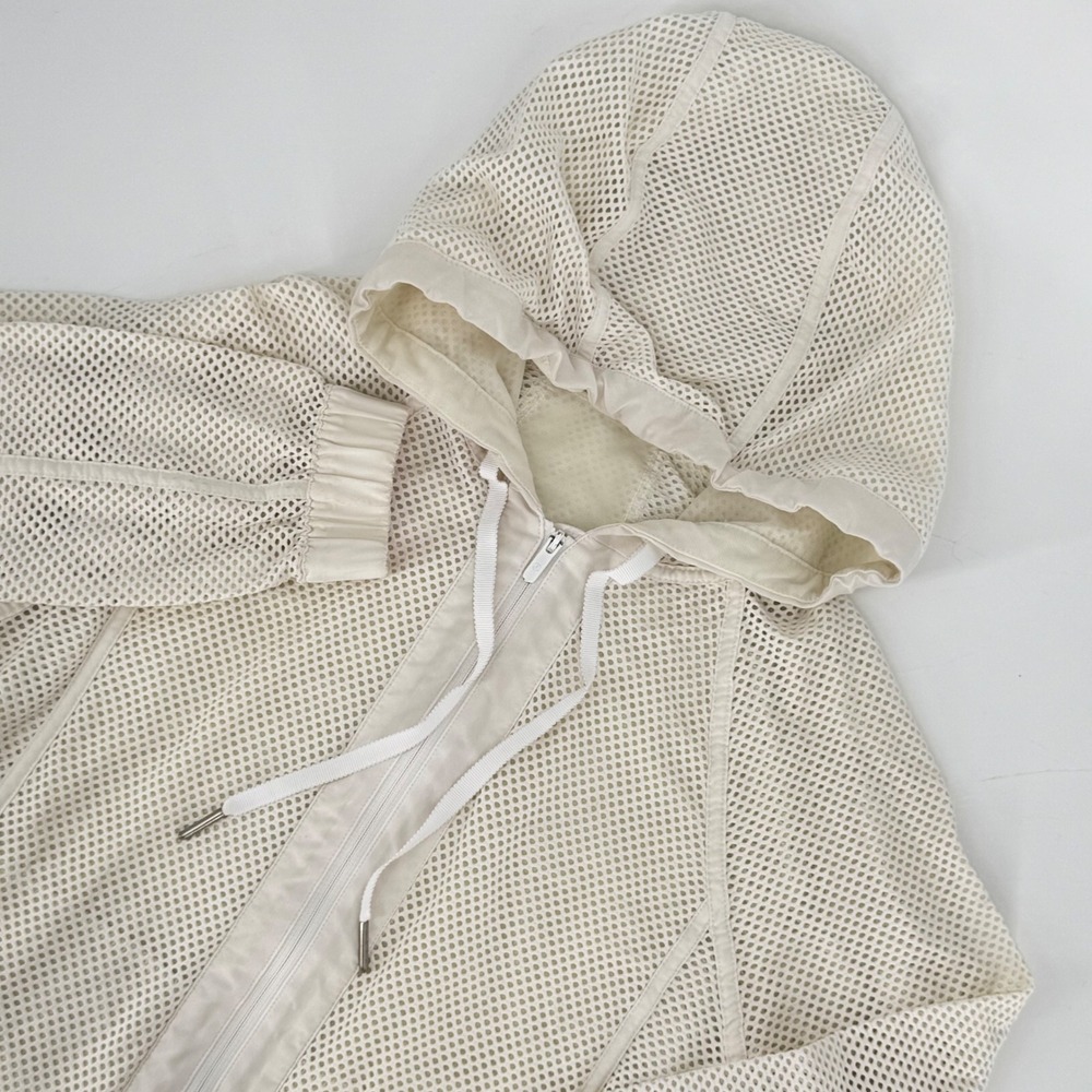 Lululemon Mesh Full Zip Hoodie Jacket Cream Ivory Women Athleisure Size 6